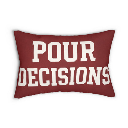 Chic Wine-Themed Lumbar Pillow, Pour Decisions and Wine Time Decorative Cushion, Home Bar Decor, Perfect for Wine Lovers, Cozy Gift Idea