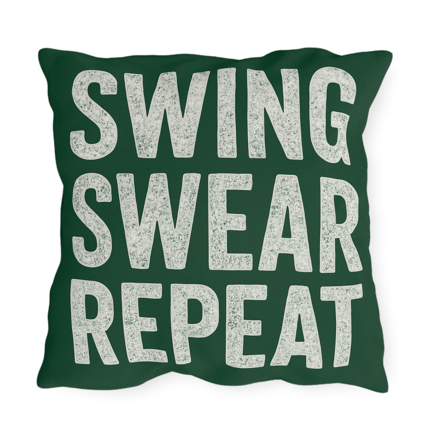Funny Golf Lovers Outdoor Pillows - Swing Swear Repeat, Patio Decor, Garden Cushions, Golf Gifts, Relaxation Accessories