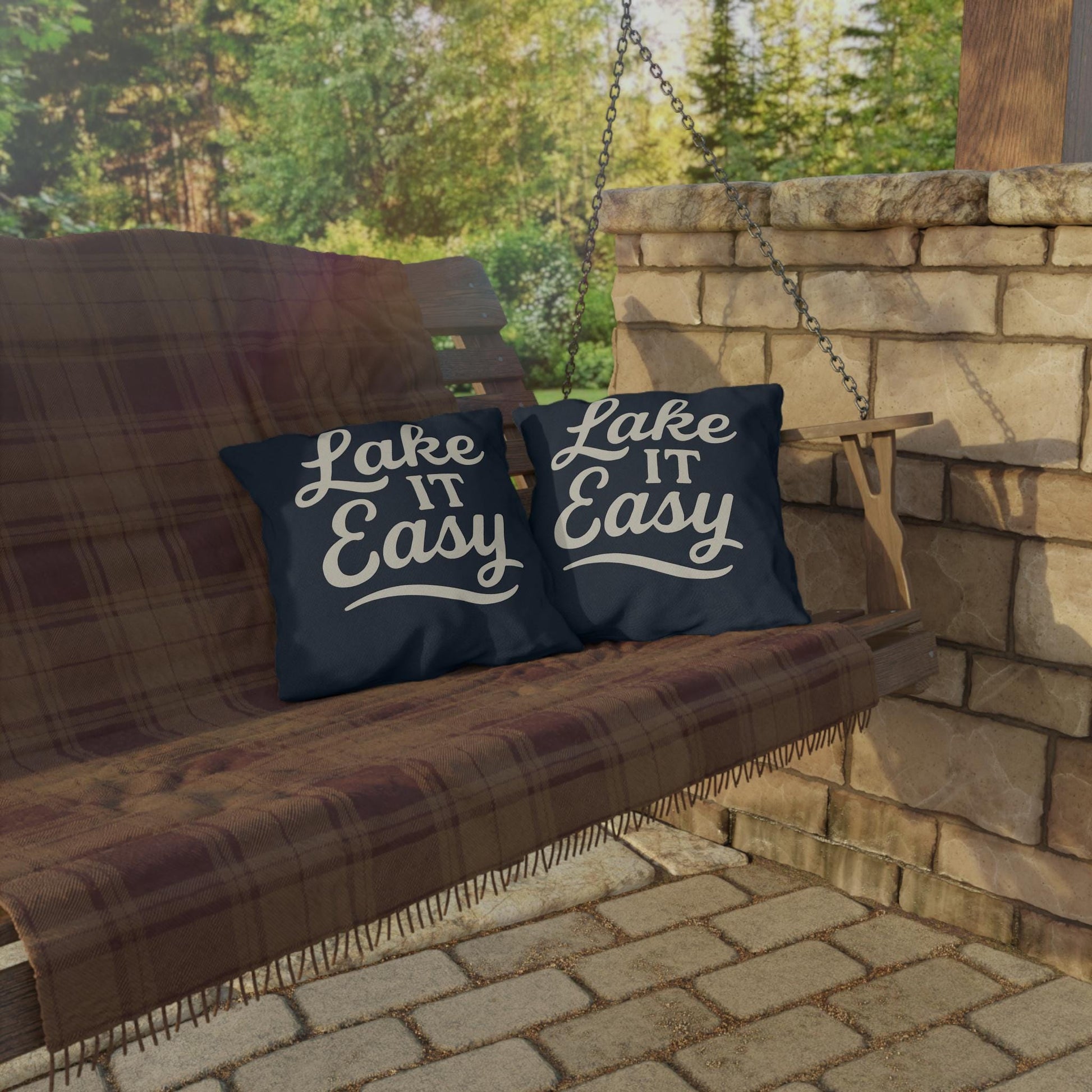 Lake It Easy Outdoor Pillows, Relaxing Décor, Patio Accessories, Gift for Lake Lovers, Nautical Home Décor