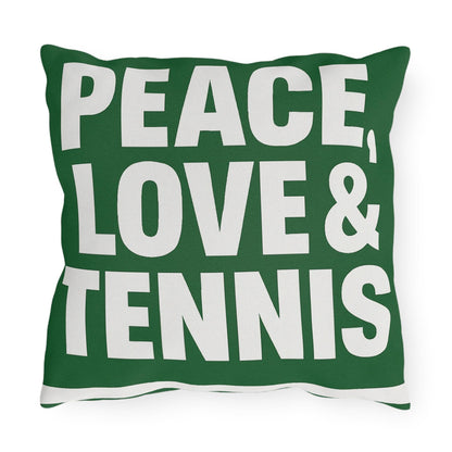 Peace, Love & Tennis Outdoor Pillows | Cozy Garden Décor, Tennis Gifts, Sports Retreat, Patio Accessories, Home Cushion