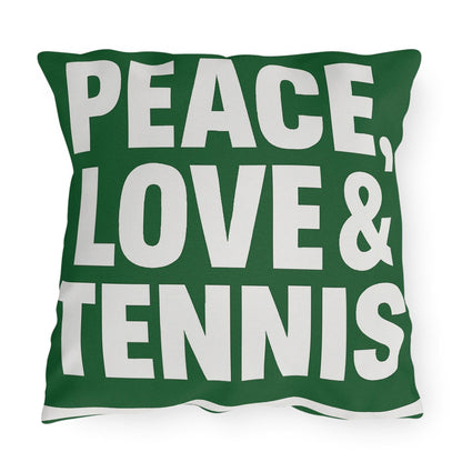 Peace, Love & Tennis Outdoor Pillows | Cozy Garden Décor, Tennis Gifts, Sports Retreat, Patio Accessories, Home Cushion