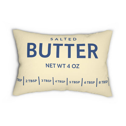 Butter Salted Lumbar Pillow - Southern Cooking Lover Decor Cushion, Spun Polyester Relax Pillow, Home Kitchen Accent Gift, Comfort Throw