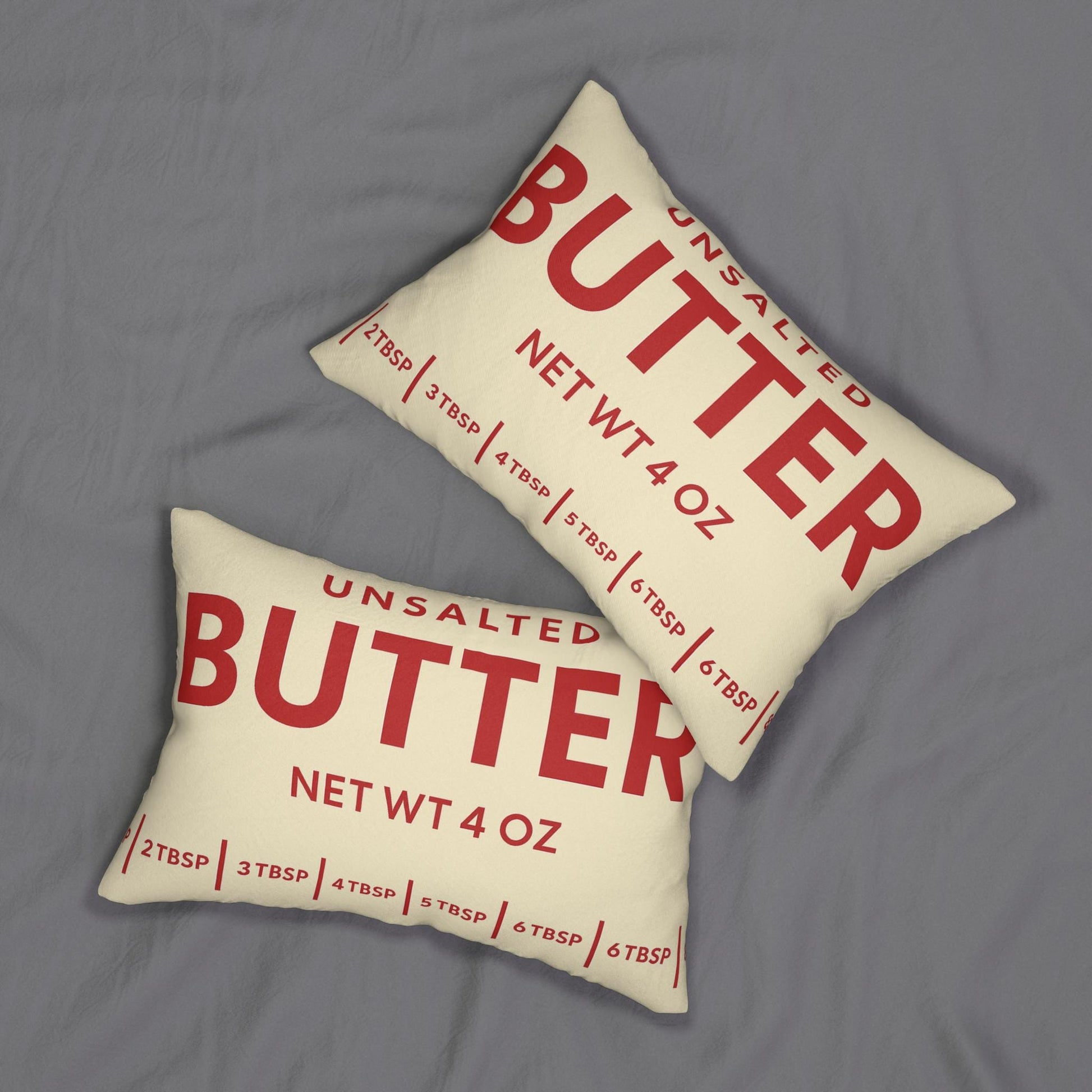 Butter UnSalted Lumbar Pillow - Southern Cooking Lover Decor Cushion, Spun Polyester Relax Pillow, Home Kitchen Accent Gift, Comfort Throw