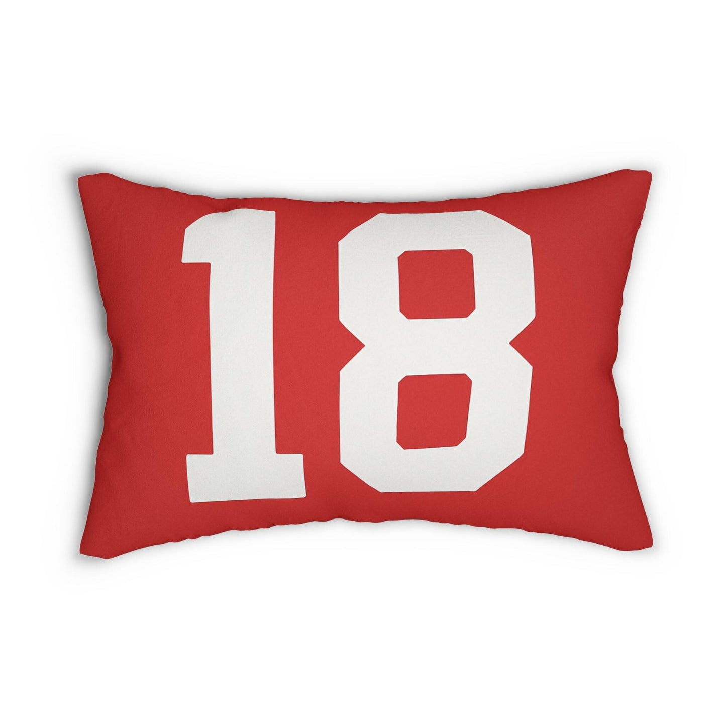Sporty Golf Flag Red Number 18 Lumbar Pillow - Perfect for Game Rooms, Sports Fans, Home Decor, Gifts, Birthdays, Celebrations