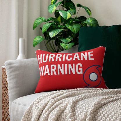 Coastal Decor Spun Polyester Lumbar Pillow - Hurricane Warning Pillow, Beach House Pillow, Nautical Home Decor, Ocean Theme Cushion,