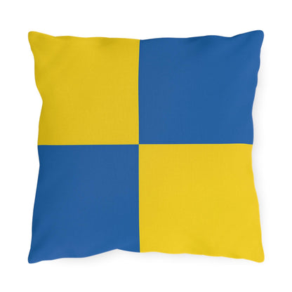 Nautical Flag W Outdoor Pillow - Boat Yacht Lovers Coastal House Decor, Beach House Pillow, Ocean Theme Cushion, Patio Pillow Cover, Sea