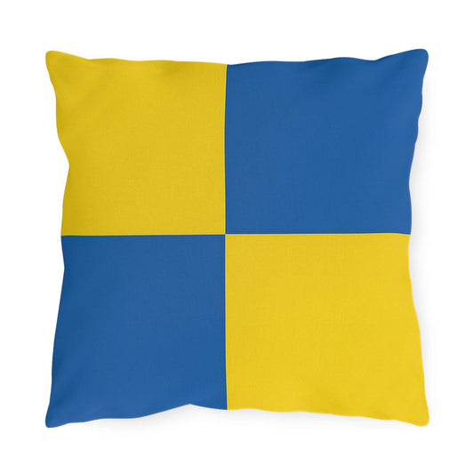 Nautical Flag W Outdoor Pillow - Boat Yacht Lovers Coastal House Decor, Beach House Pillow, Ocean Theme Cushion, Patio Pillow Cover, Sea