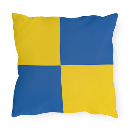 Nautical Flag W Outdoor Pillow - Boat Yacht Lovers Coastal House Decor, Beach House Pillow, Ocean Theme Cushion, Patio Pillow Cover, Sea