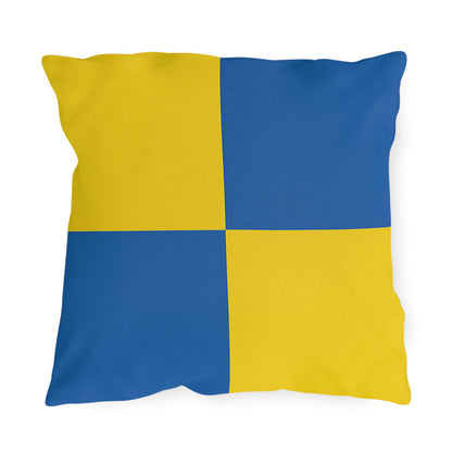 Nautical Flag W Outdoor Pillow - Boat Yacht Lovers Coastal House Decor, Beach House Pillow, Ocean Theme Cushion, Patio Pillow Cover, Sea