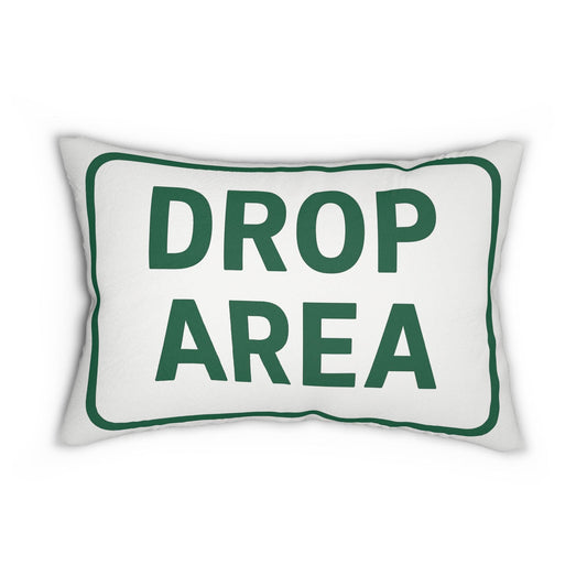 Funny Golf Drop Your Balls Here Lumbar Pillow, Funny Golf Sign Cushion, Golf Lover Gift, Hazard and golf Course Decor, Golfing Pillow, Spun