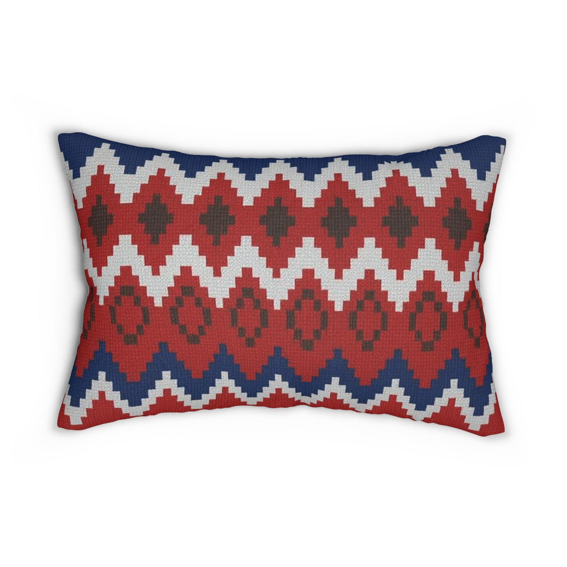 Ski Sweater Lumbar Pillow, Winter Ski Lodge Cushion Cover, Mountain Chalet Throw Pillow, Snowy Cabin Decorative Pillow, Nordic Skiing Accent