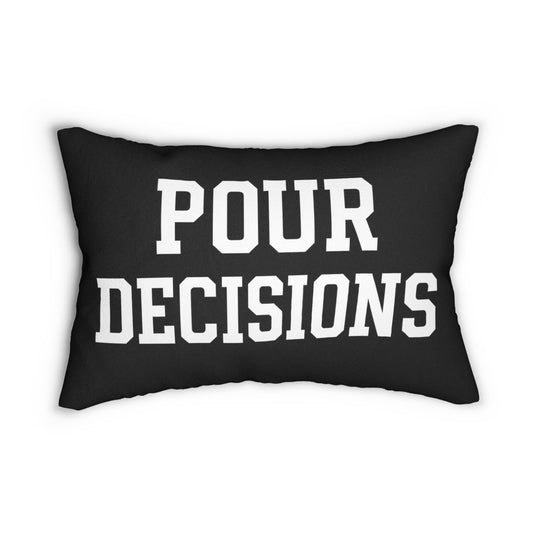 Wine-Themed Lumbar Pillow, Pour Decisions Pillow front and Wine Time on back Decor, Gift for Wine Lovers, Housewarming Decor, Funny Pillow