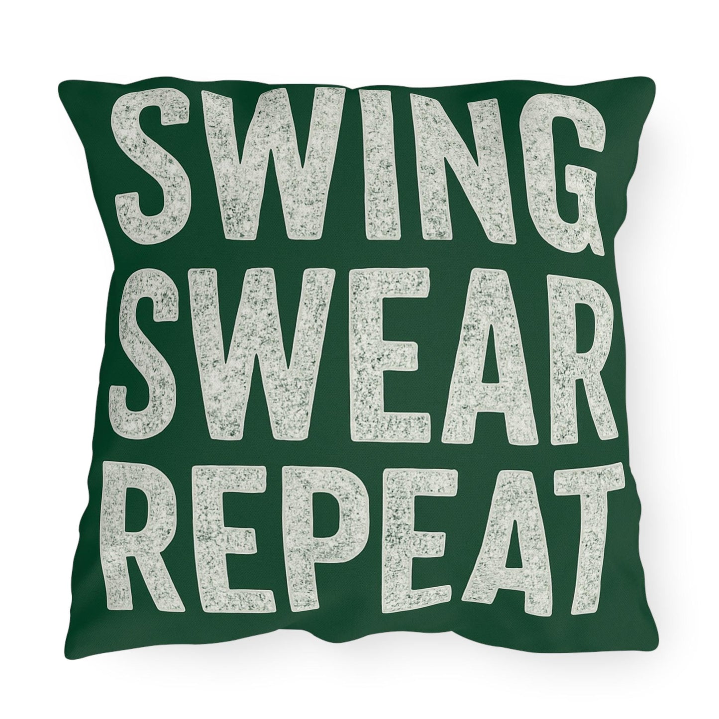 Funny Golf Lovers Outdoor Pillows - Swing Swear Repeat, Patio Decor, Garden Cushions, Golf Gifts, Relaxation Accessories