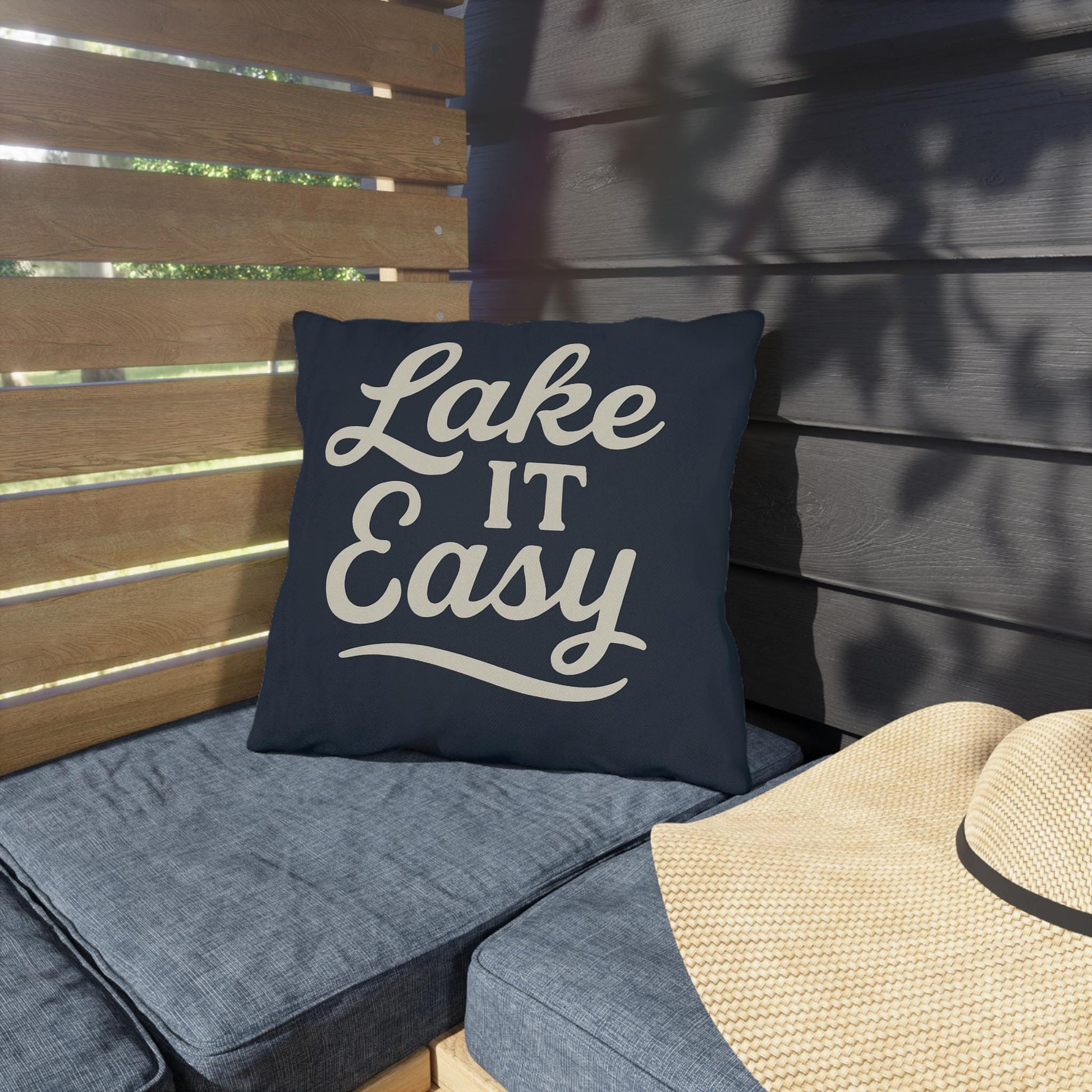 Lake It Easy Outdoor Pillows, Relaxing Décor, Patio Accessories, Gift for Lake Lovers, Nautical Home Décor