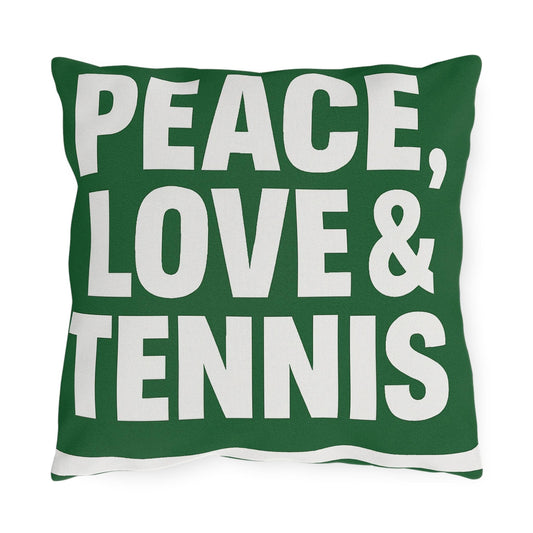 Peace, Love & Tennis Outdoor Pillows | Cozy Garden Décor, Tennis Gifts, Sports Retreat, Patio Accessories, Home Cushion