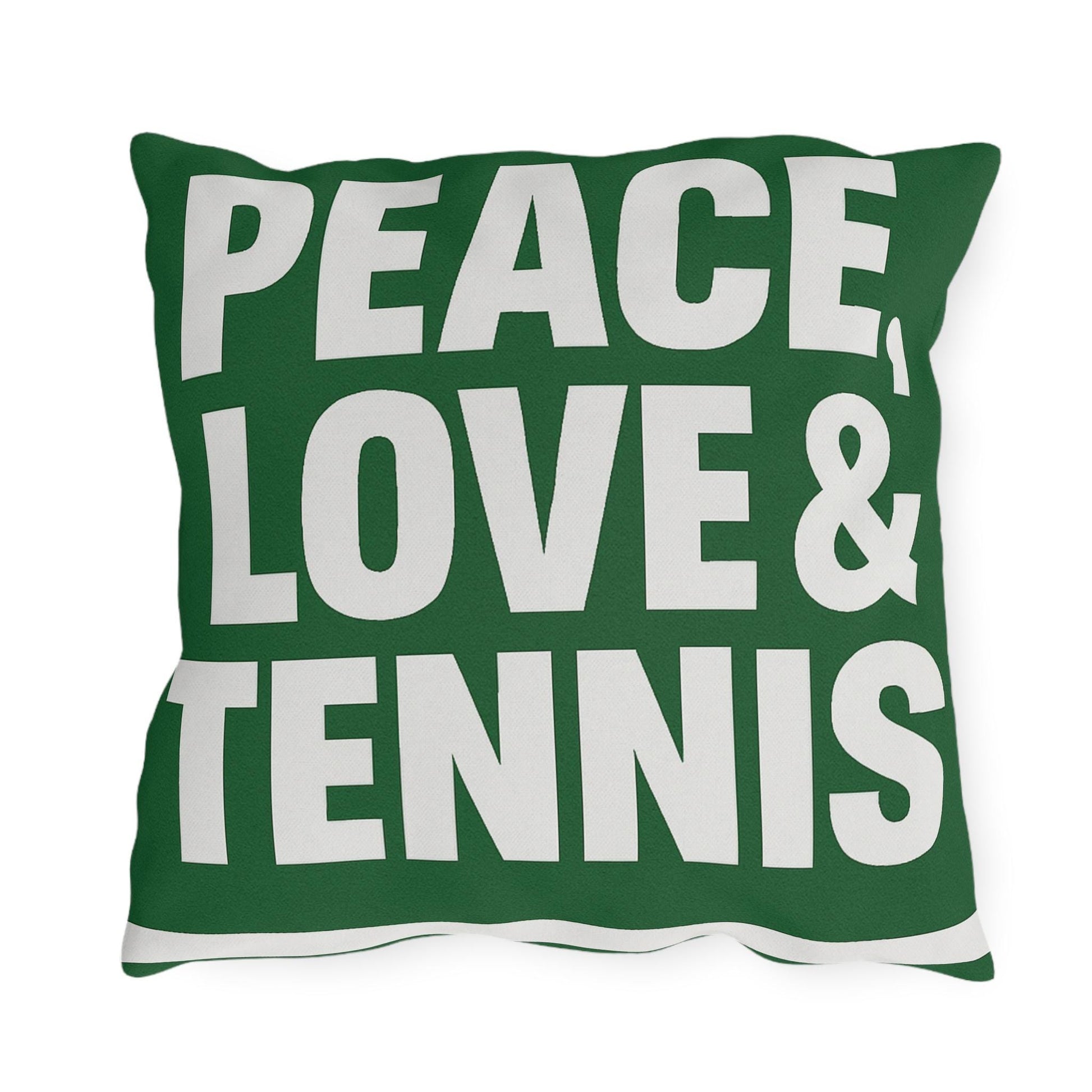 Peace, Love & Tennis Outdoor Pillows | Cozy Garden Décor, Tennis Gifts, Sports Retreat, Patio Accessories, Home Cushion