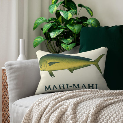 Mahi Mahi Lumbar Pillow - Coastal Decor for Ship or Beach House, Saltwater Fish Design, Nautical Home Accent, Ocean Lover Gift, Beach House