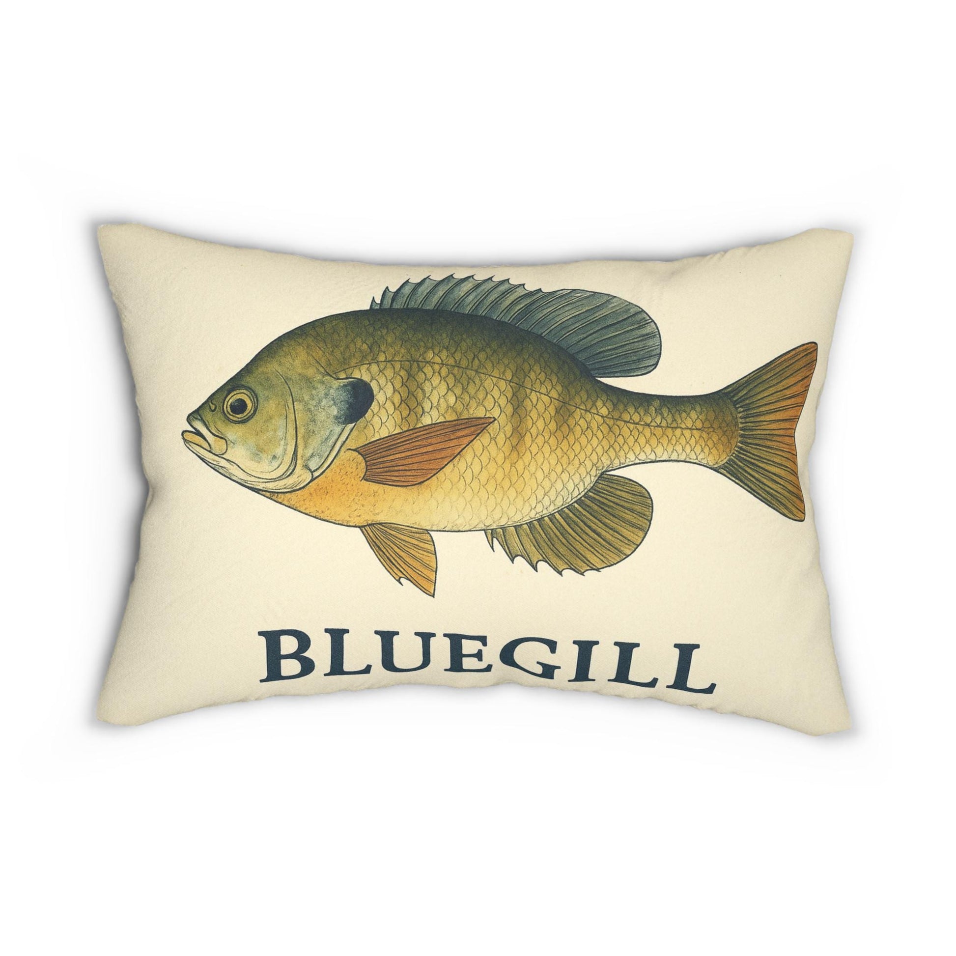 Lumbar Pillow, Freshwater Blue Gill Fish Design, Lake House Decor, Fishing Buddy Welcome Pillow, Spun Polyester Pillow, Lake Living Room