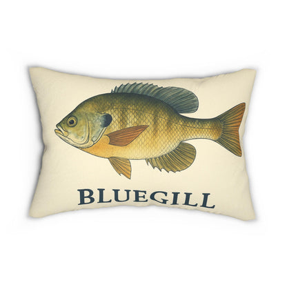 Lumbar Pillow, Freshwater Blue Gill Fish Design, Lake House Decor, Fishing Buddy Welcome Pillow, Spun Polyester Pillow, Lake Living Room