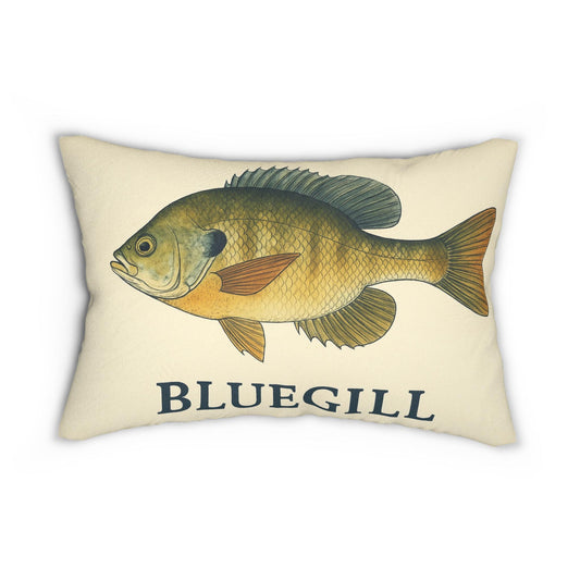 Lumbar Pillow, Freshwater Blue Gill Fish Design, Lake House Decor, Fishing Buddy Welcome Pillow, Spun Polyester Pillow, Lake Living Room