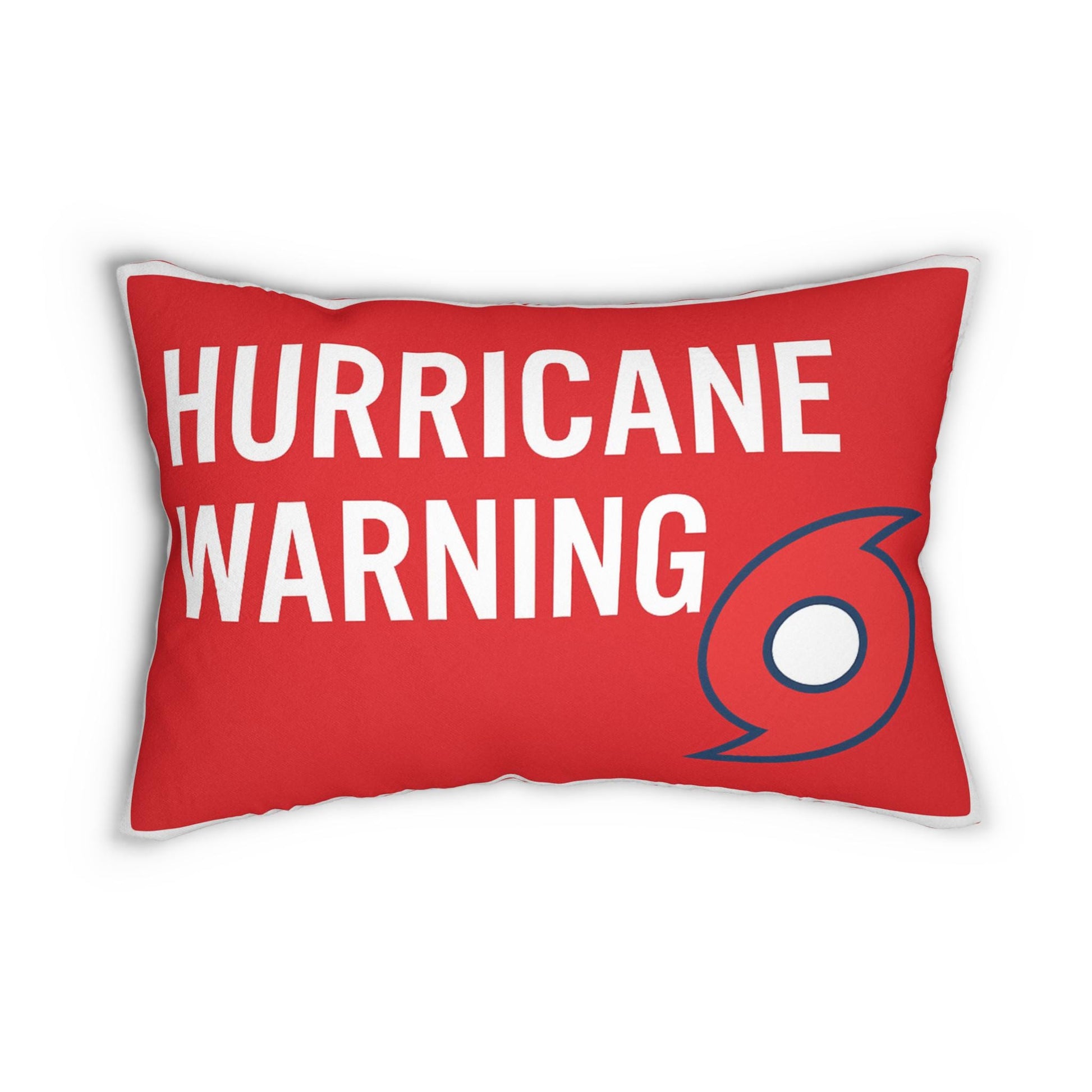 Coastal Decor Spun Polyester Lumbar Pillow - Hurricane Warning Pillow, Beach House Pillow, Nautical Home Decor, Ocean Theme Cushion,