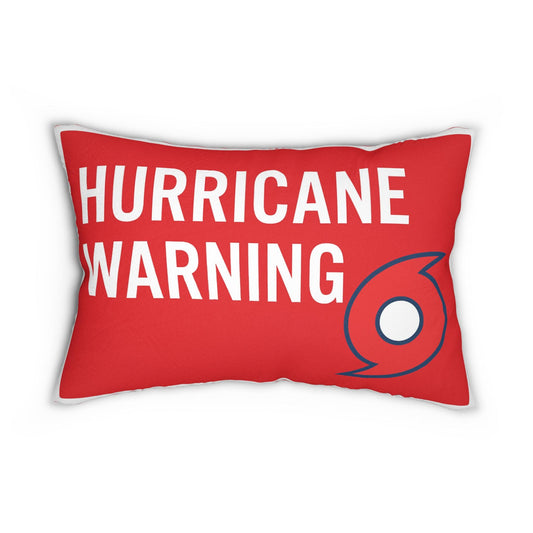 Coastal Decor Spun Polyester Lumbar Pillow - Hurricane Warning Pillow, Beach House Pillow, Nautical Home Decor, Ocean Theme Cushion,