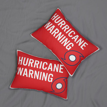 Coastal Decor Spun Polyester Lumbar Pillow - Hurricane Warning Pillow, Beach House Pillow, Nautical Home Decor, Ocean Theme Cushion,