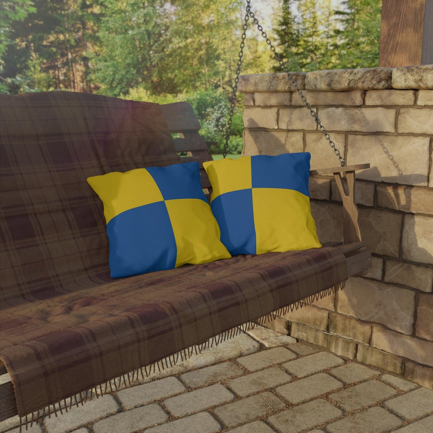 Nautical Flag W Outdoor Pillow - Boat Yacht Lovers Coastal House Decor, Beach House Pillow, Ocean Theme Cushion, Patio Pillow Cover, Sea