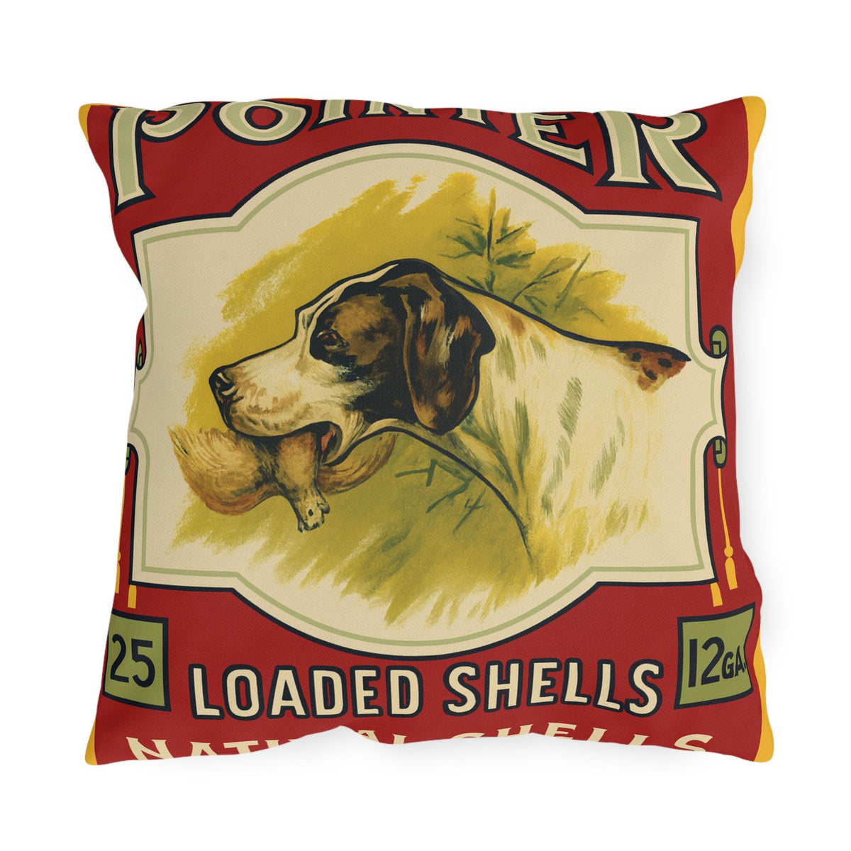 Vintage Shotgun Shell Outdoor Pillow - Cabin Decor, Hunting Lodge Throw Pillow, Hunter Gift, Rustic Home Decor, Outdoor Cushion