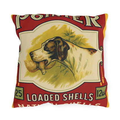 Vintage Shotgun Shell Outdoor Pillow - Cabin Decor, Hunting Lodge Throw Pillow, Hunter Gift, Rustic Home Decor, Outdoor Cushion
