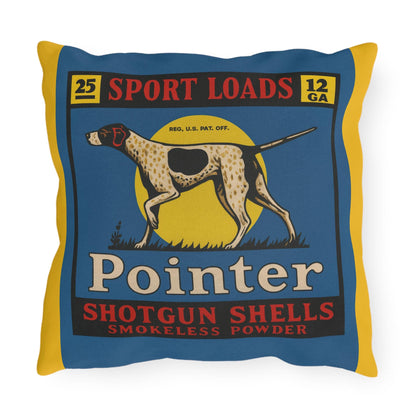 Shotgun Shell Box Outdoor Pillow, Cabin Decor, Man Cave Throw Pillow, Hunting Lodge Cushion, Rustic Home Accent