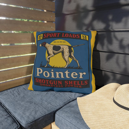 Shotgun Shell Box Outdoor Pillow, Cabin Decor, Man Cave Throw Pillow, Hunting Lodge Cushion, Rustic Home Accent