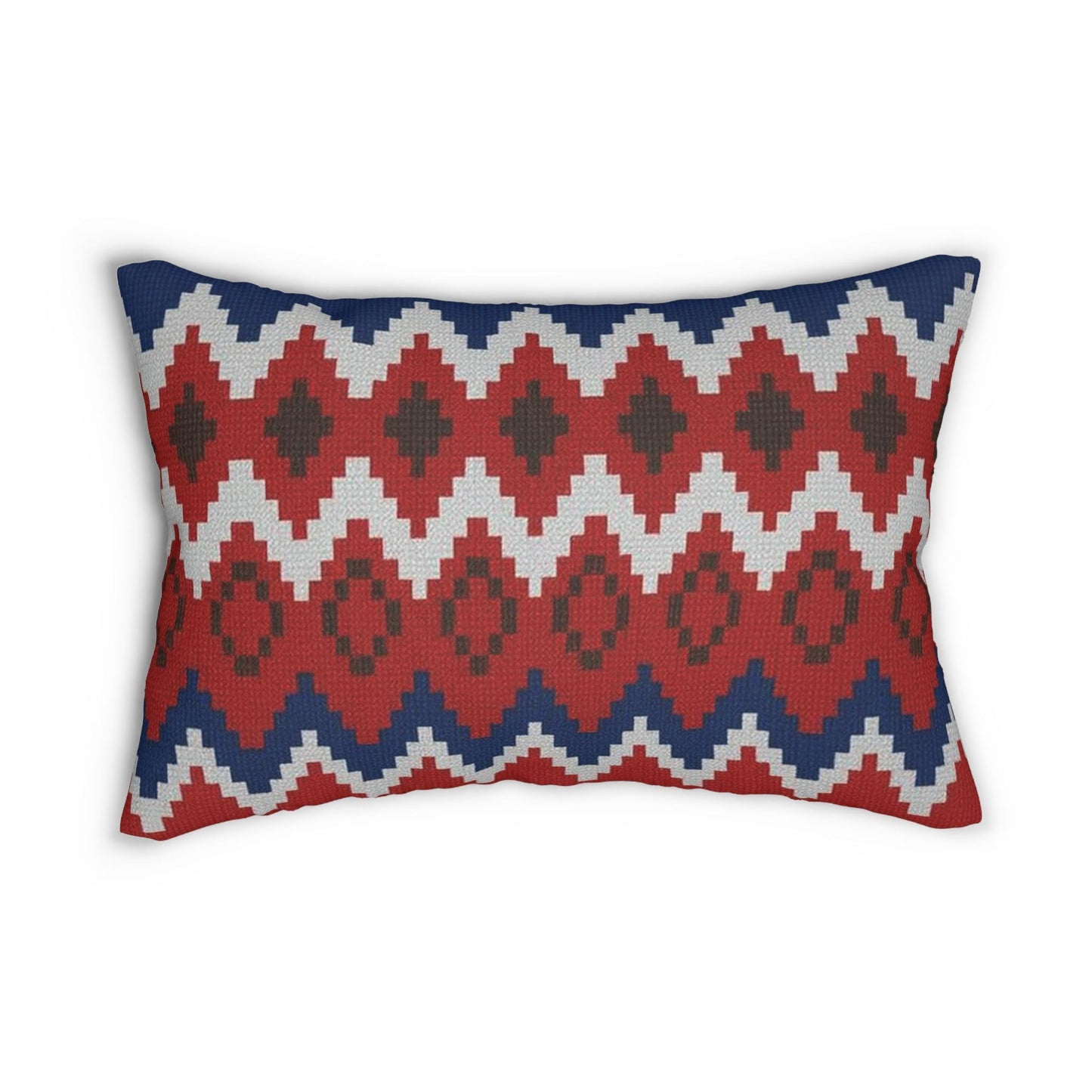 Ski Sweater Lumbar Pillow, Winter Ski Lodge Cushion Cover, Mountain Chalet Throw Pillow, Snowy Cabin Decorative Pillow, Nordic Skiing Accent