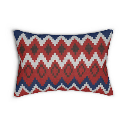 Ski Sweater Lumbar Pillow, Winter Ski Lodge Cushion Cover, Mountain Chalet Throw Pillow, Snowy Cabin Decorative Pillow, Nordic Skiing Accent