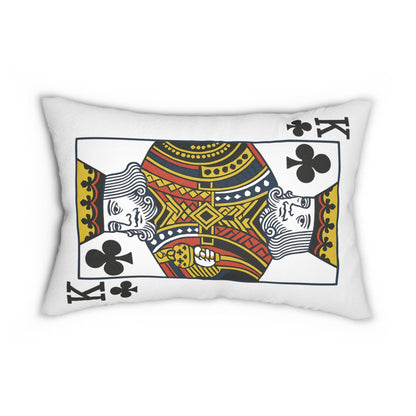 Spun Polyester Pillow, King of Clubs Card Throw Pillow, Game Room Decor, Poker Night Pillow, Casino Theme Pillow, Black Jack Table Pillow,