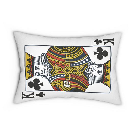 Spun Polyester Pillow, King of Clubs Card Throw Pillow, Game Room Decor, Poker Night Pillow, Casino Theme Pillow, Black Jack Table Pillow,