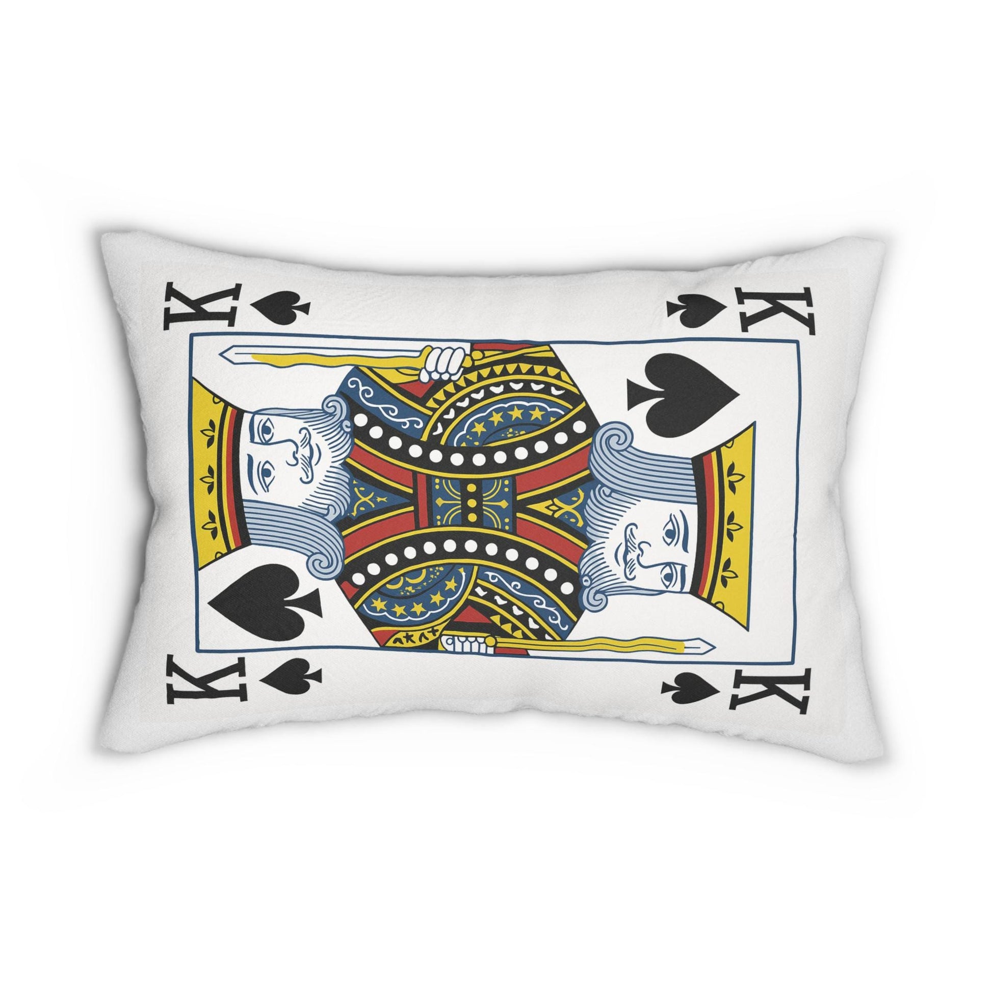 Spun Polyester Pillow, King of Spades Card Throw Pillow, Game Room Decor, Poker Night Pillow, Casino Theme Pillow, Black Jack Table Pillow,
