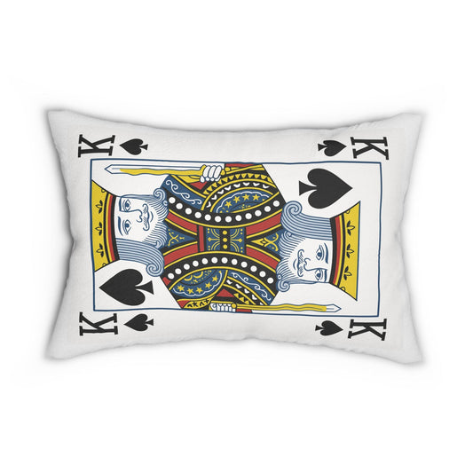 Spun Polyester Pillow, King of Spades Card Throw Pillow, Game Room Decor, Poker Night Pillow, Casino Theme Pillow, Black Jack Table Pillow,