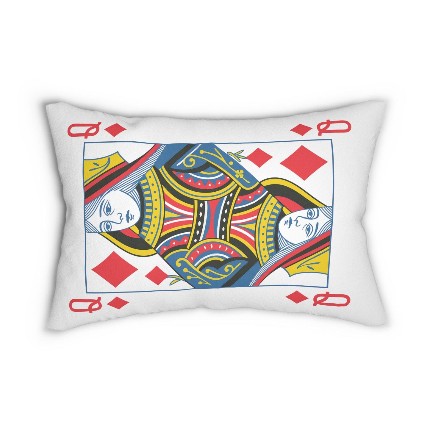Pillow, Queen of Diamonds Card Throw Pillow, Game Room Decor, Poker Night Pillow, Casino Theme Pillow, Black Jack Table Pillow,