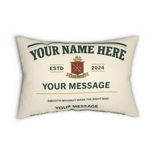 Whiskey Label Lumbar Pillow, Personalized Pillow, Bar Decor, Man Cave Pillow, Custom Pillow Case, Gift for Him