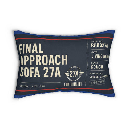 Airport Boarding Pass Lumbar Pillow, Travel Throw Pillow for Frequent Flyers, Airplane Home Decor Gift, Pilot Cushion Cover, Quirky Aviation