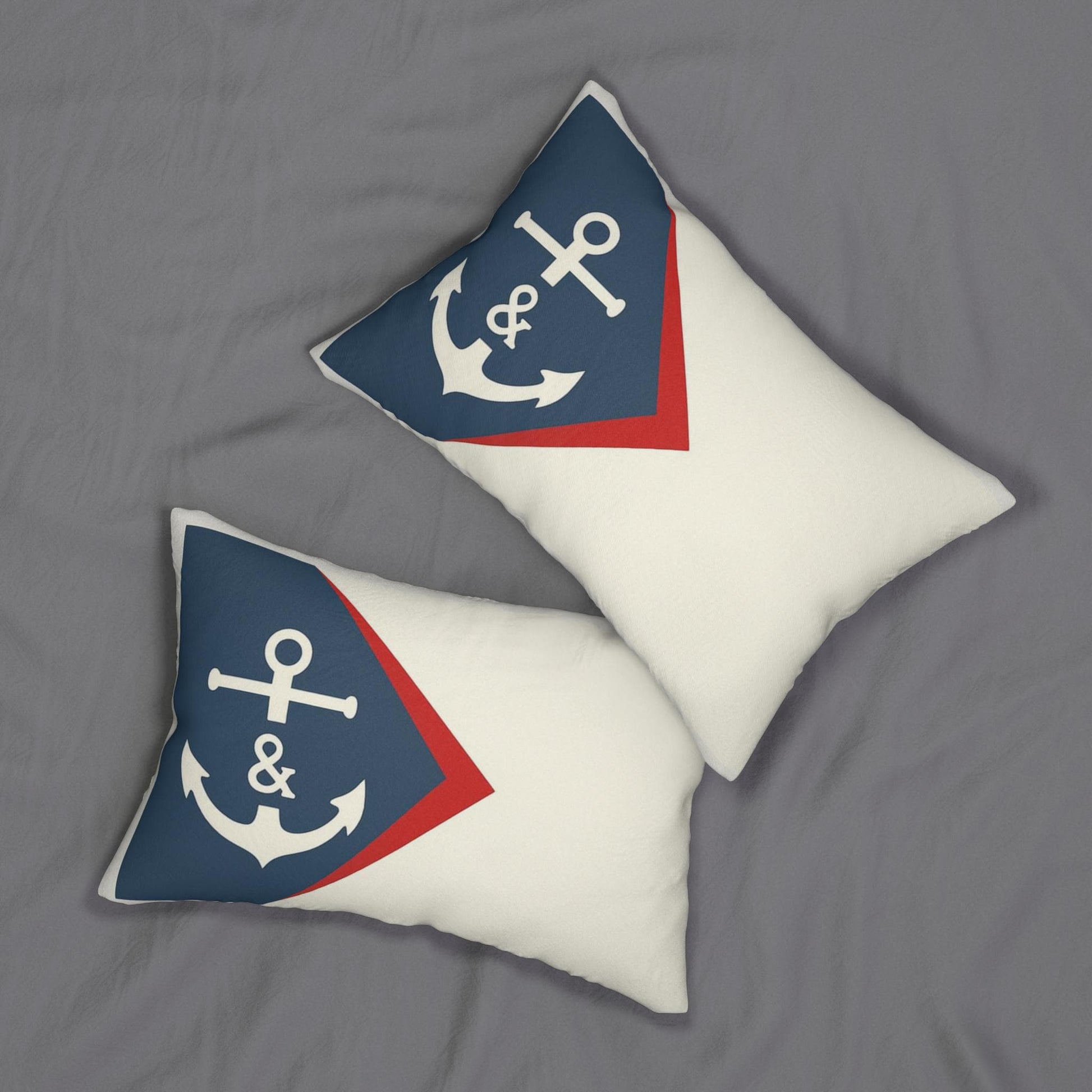 Nautical Flag Pillow, Coastal Yacht Decor Cushion, Ship Captain Lumbar Throw, Ocean Beach Theme, Sailor Seaside Home Accent