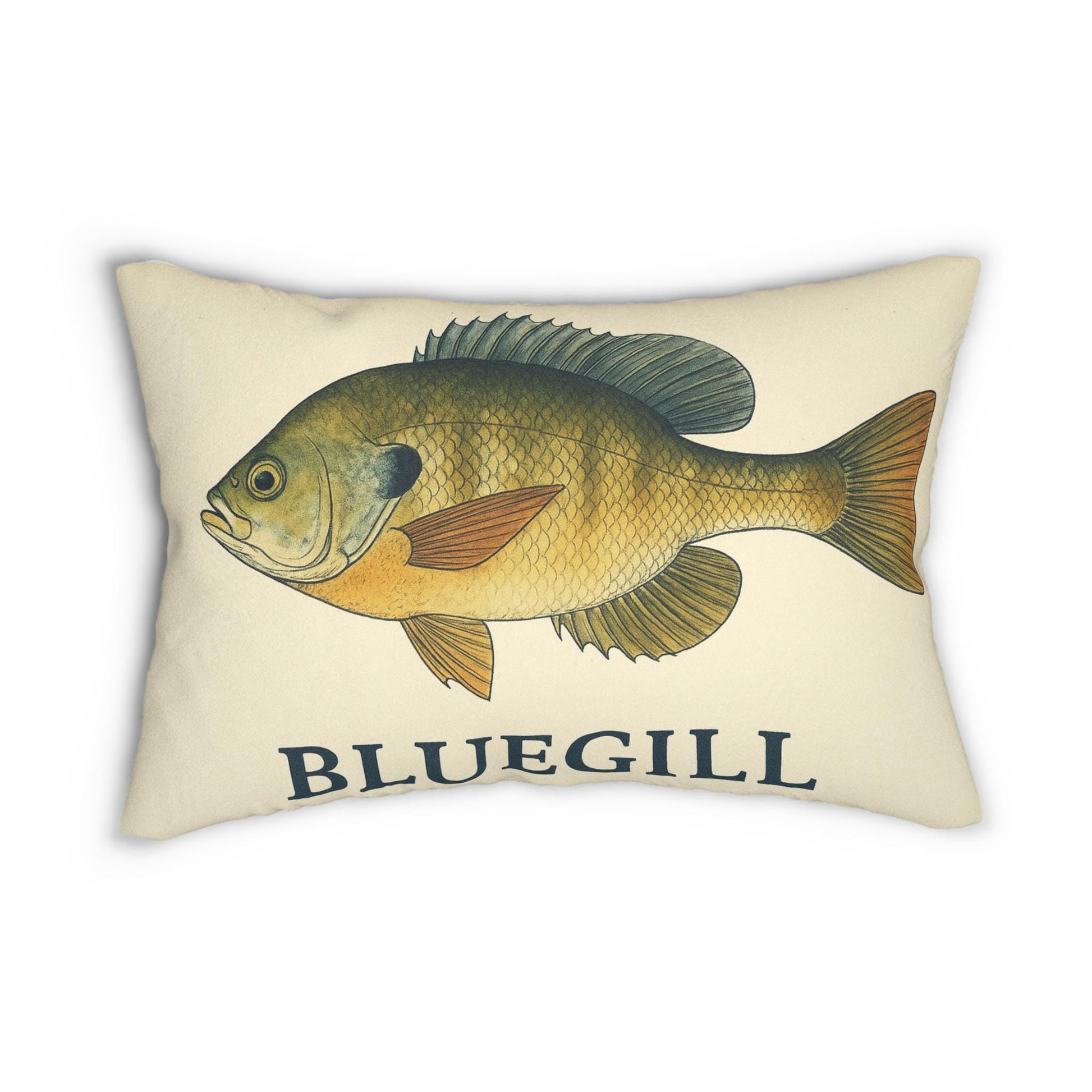 Lumbar Pillow, Freshwater Blue Gill Fish Design, Lake House Decor, Fishing Buddy Welcome Pillow, Spun Polyester Pillow, Lake Living Room
