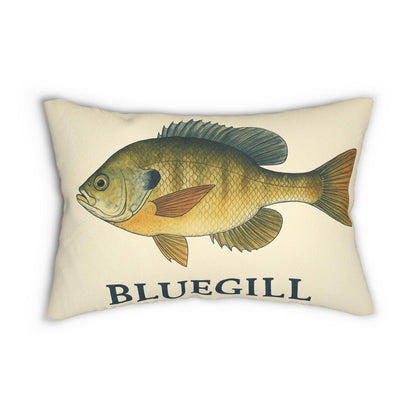 Lumbar Pillow, Freshwater Blue Gill Fish Design, Lake House Decor, Fishing Buddy Welcome Pillow, Spun Polyester Pillow, Lake Living Room