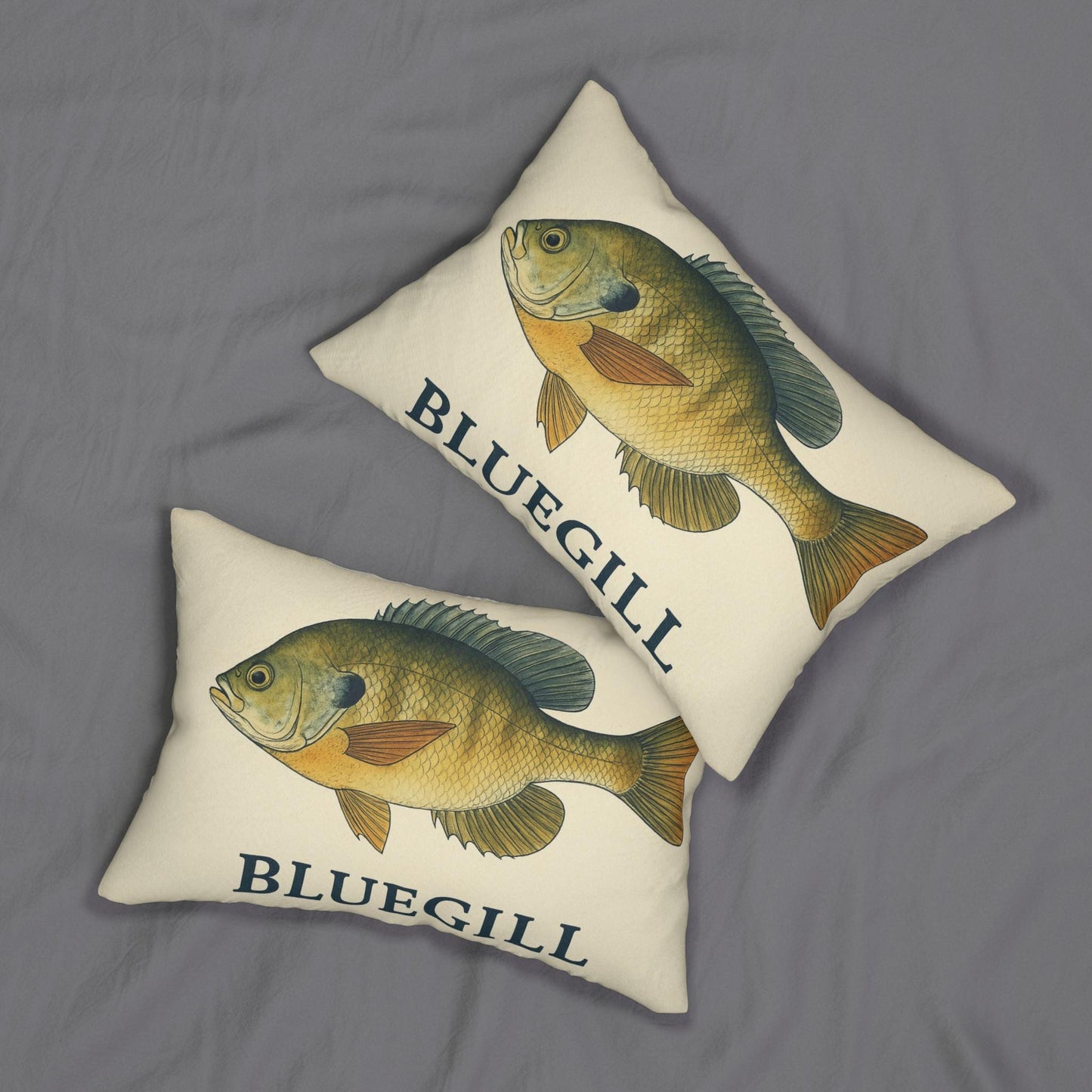 Lumbar Pillow, Freshwater Blue Gill Fish Design, Lake House Decor, Fishing Buddy Welcome Pillow, Spun Polyester Pillow, Lake Living Room