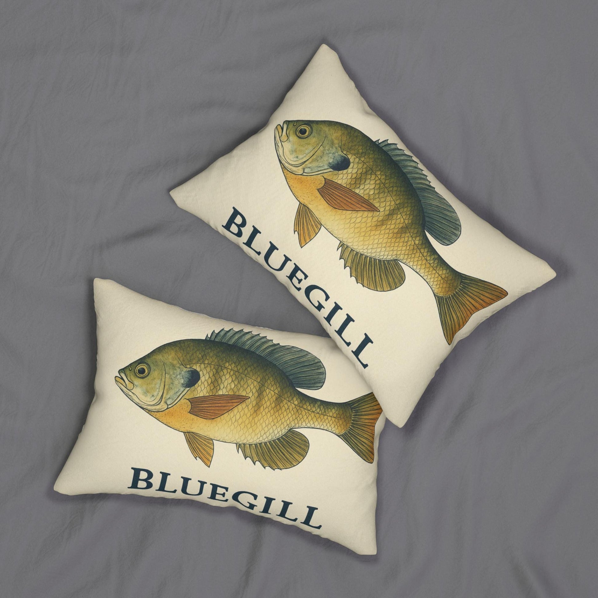 Lumbar Pillow, Freshwater Blue Gill Fish Design, Lake House Decor, Fishing Buddy Welcome Pillow, Spun Polyester Pillow, Lake Living Room