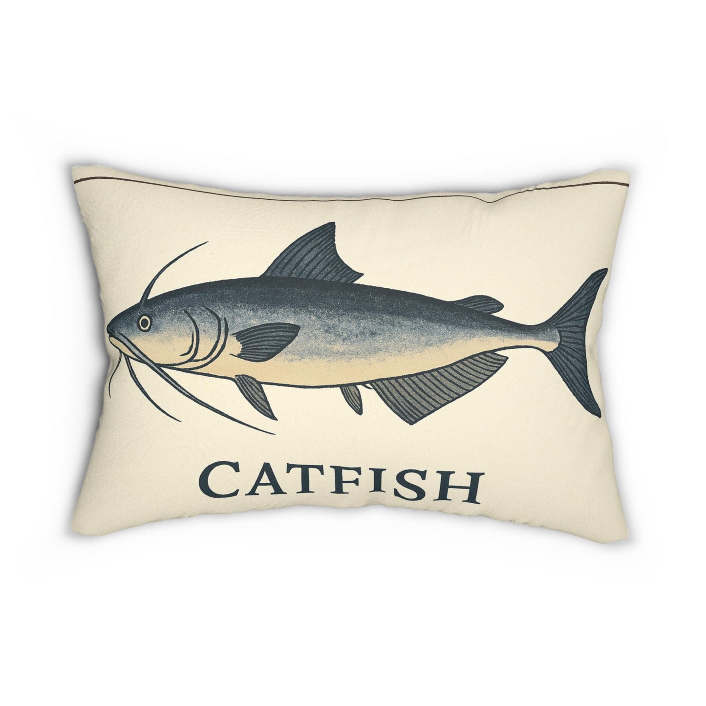 Catfish Lover Lumbar Pillow, Gift for Fisherman, Fishing Decor, Spun Polyester Cushion, Couch Pillow, Man Cave Decor