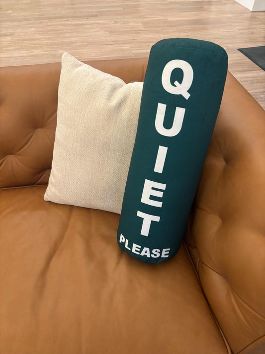Quiet Please Golf cylinder pillow.