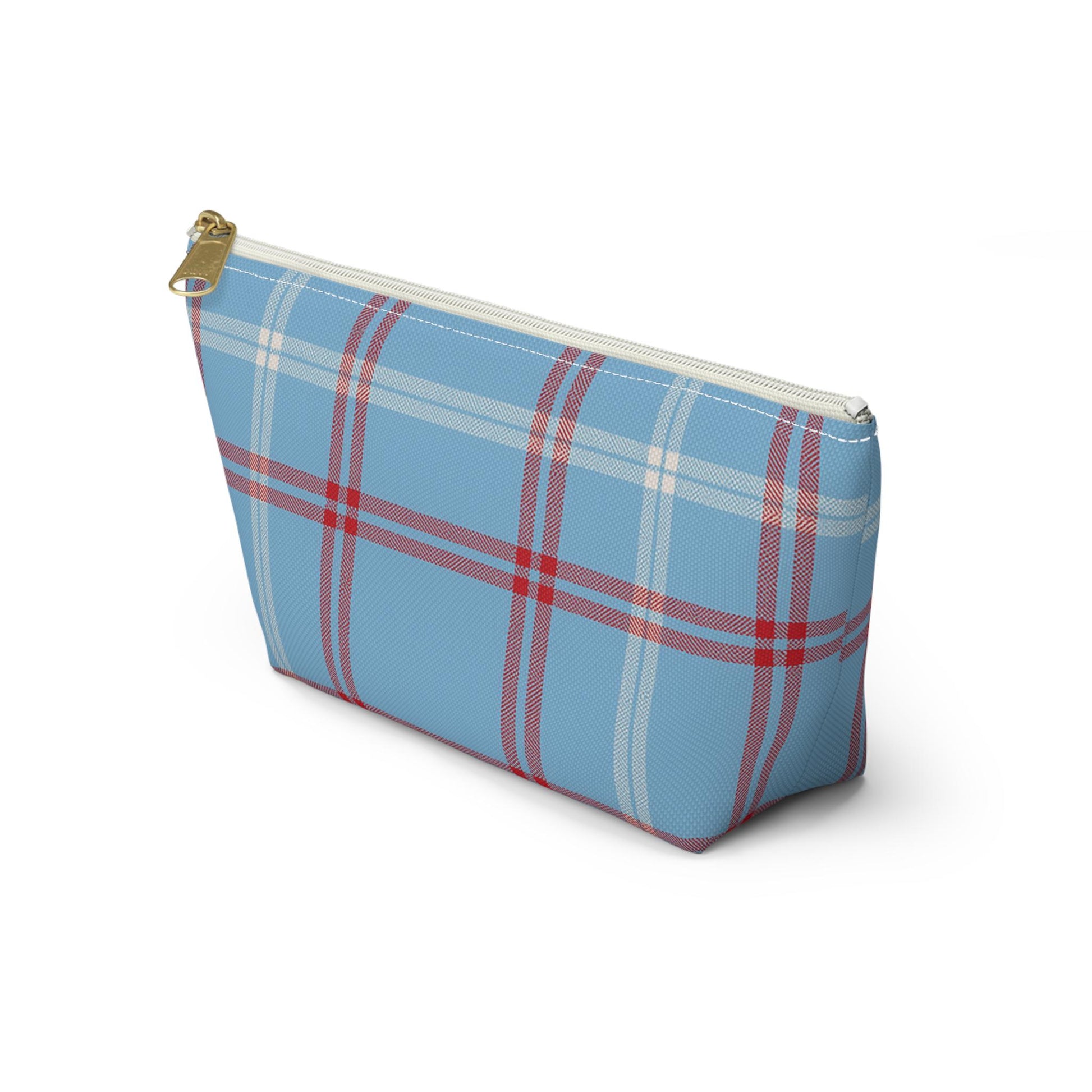 Plaid Accessory Pouch - School Team Makeup Bag, Tailgate Pouch, Preppy School Pride Gift, Travel Pouch, Gift for Friend