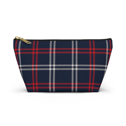 Plaid Accessory Pouch - School Team Makeup Bag, Tailgate Pouch, Preppy School Pride Gift, Travel Pouch, Gift for Friend